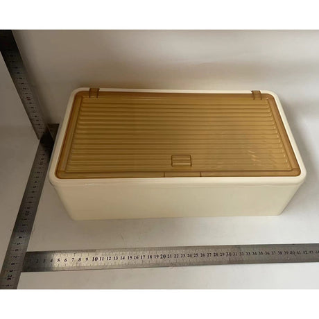 Organizator Cosmetice, Vivimall, Montare pe Perete fara Perforare, 36.5x10.9x20 cm, din PP si ABS, Bej, Usa Transparenta - vivimall.ro