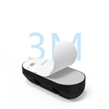 Detaliu bandă adezivă organizator cabluri negru 11.8x2.2 cm, montare pe suprafață netedă