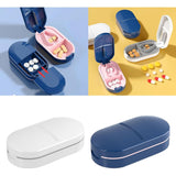 Organizator Medicamente, Dispozitiv Taiere/Sfaramare Pastile, Ideala Pentru Calatorii, Portabila, Perie Pentru Curatare, Compartiment Depozitare,