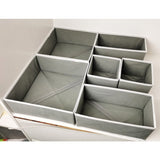 Organizator sertar cutie mare 28x28 cm cu tricouri depozitate, design fără capac pentru acces rapid