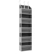 Organizator suspendat pentru uși din nailon gri, 15 buzunare, 140x39 cm, vedere frontală completă