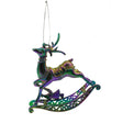 Ornament brad de Craciun, Iridescent, in forma de Ren, 11 cm x 11 cm, Plastic, Vivimall - vivimall.ro