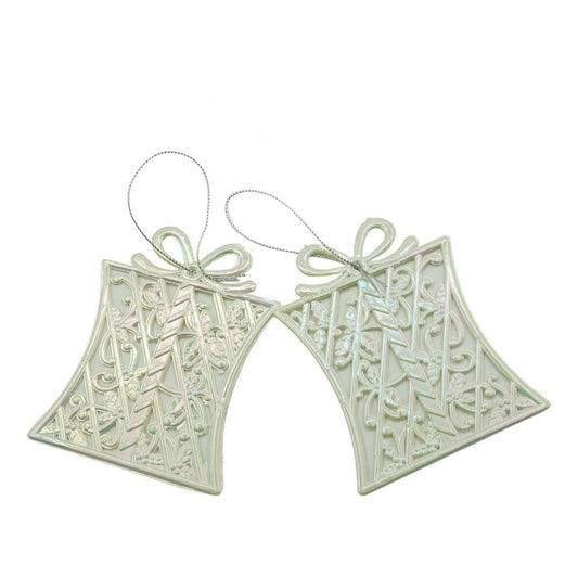 Ornament brad de Craciun, Perlat, in forma de Cadou, 9 cm x 11 cm, Plastic, Vivimall - vivimall.ro