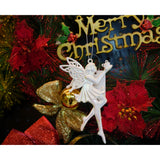 Ornament brad de Craciun, Perlat, in forma de Inger, 8 cm x 14 cm, Plastic, Vivimall - vivimall.ro