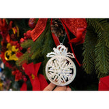 Ornament brad de Craciun, Perlat, Rotund, 8 cm x 11 cm, Plastic, Vivimall - vivimall.ro