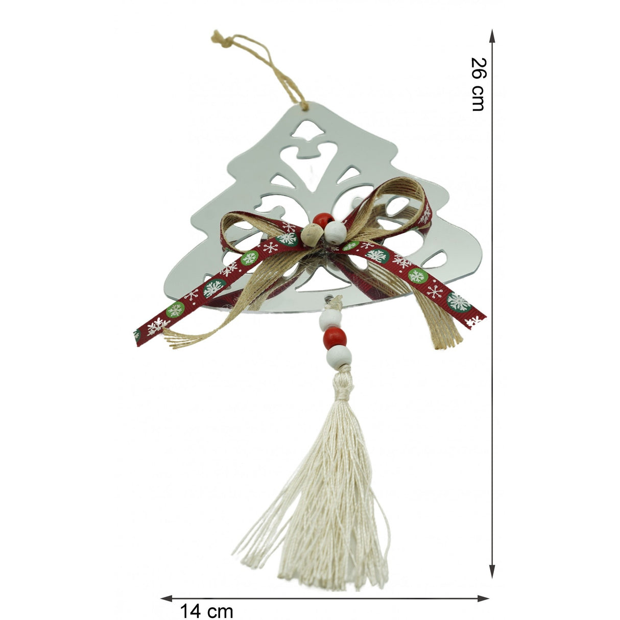 Ornament brad, Flippy, Brad, Argintiu, Lucios, 14*26CM, Acril, Interior/ Exterior - vivimall.ro