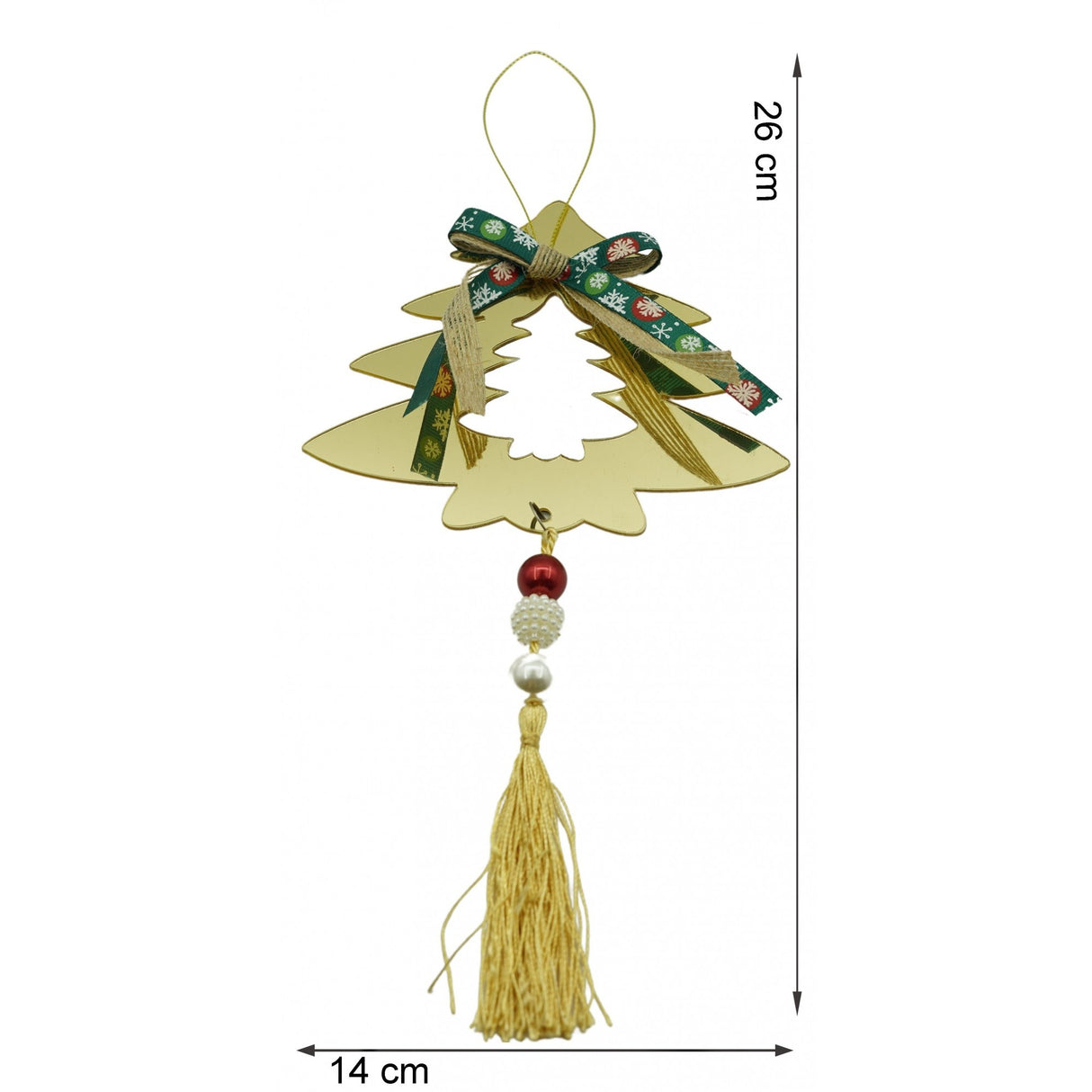 Ornament brad, Flippy, Brad, Auriu, Lucios, 14*26CM, Acril, Interior/ Exterior - vivimall.ro