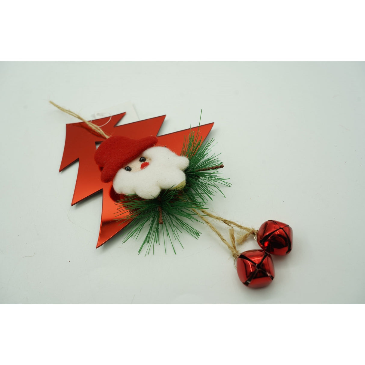 Ornament brad, Flippy, Brad cu clopotei, Rosu, Lucios, 15*20CM, Acril, Interior/ Exterior - vivimall.ro