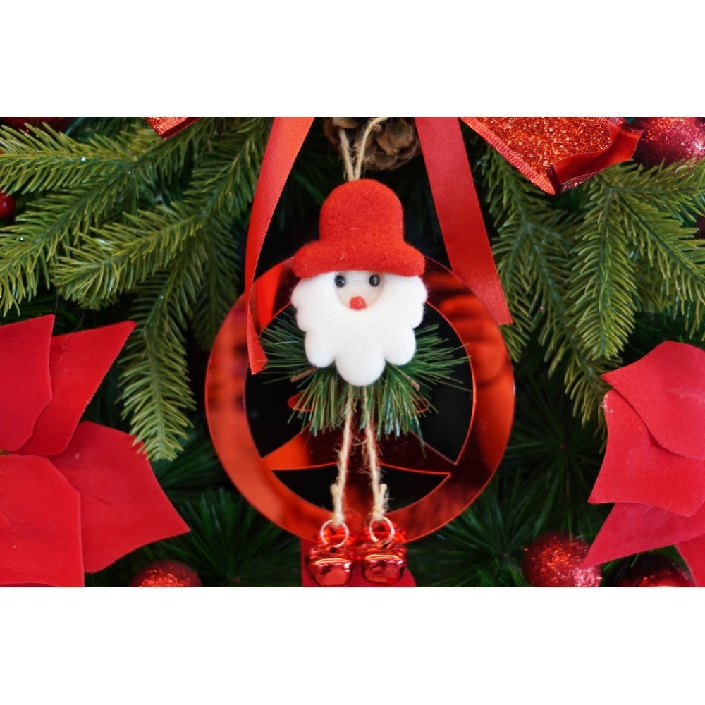 Ornament brad, Flippy, Brad cu clopotei, Rosu, Lucios, 15*20CM, Acril, Interior/ Exterior - vivimall.ro