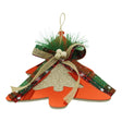 Decorațiune brad acril roșu lucios 14x16 cm, vedere frontală, ornament Crăciun