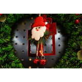 Ornament brad, Vivimall, Cadou cu clopotei, Rosu, Lucios, 15*20CM, Acril, Interior/ Exterior - vivimall.ro