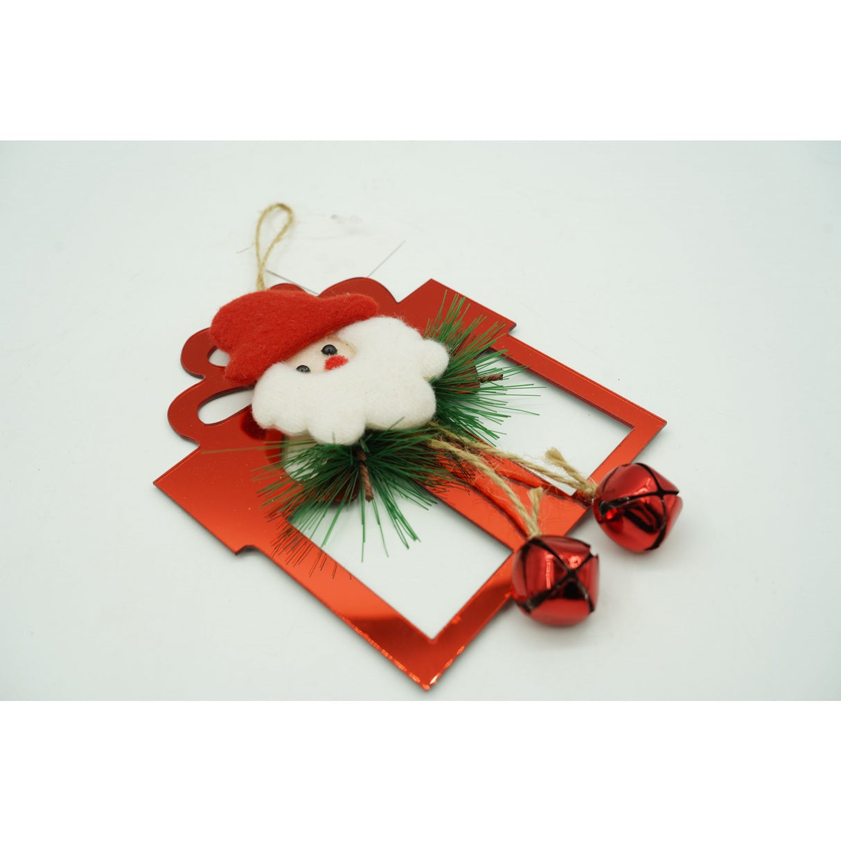 Ornament brad, Vivimall, Cadou cu clopotei, Rosu, Lucios, 15*20CM, Acril, Interior/ Exterior - vivimall.ro