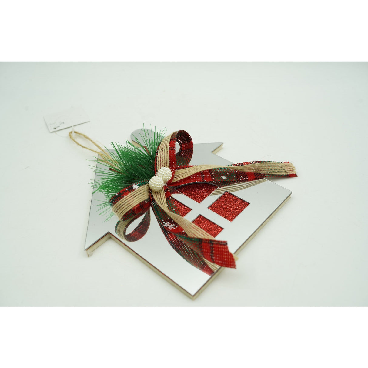 Ornament brad, Vivimall, Casa, Argintiu, Lucios, 14*17CM, Acril, Interior/ Exterior - vivimall.ro