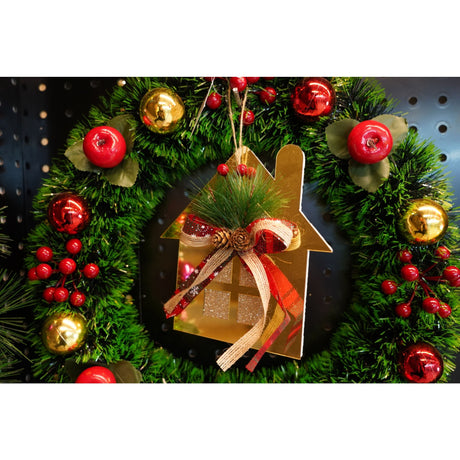 Ornament brad, Vivimall, Casa, Auriu, Lucios, 16*17CM, Acril, Interior/ Exterior - vivimall.ro