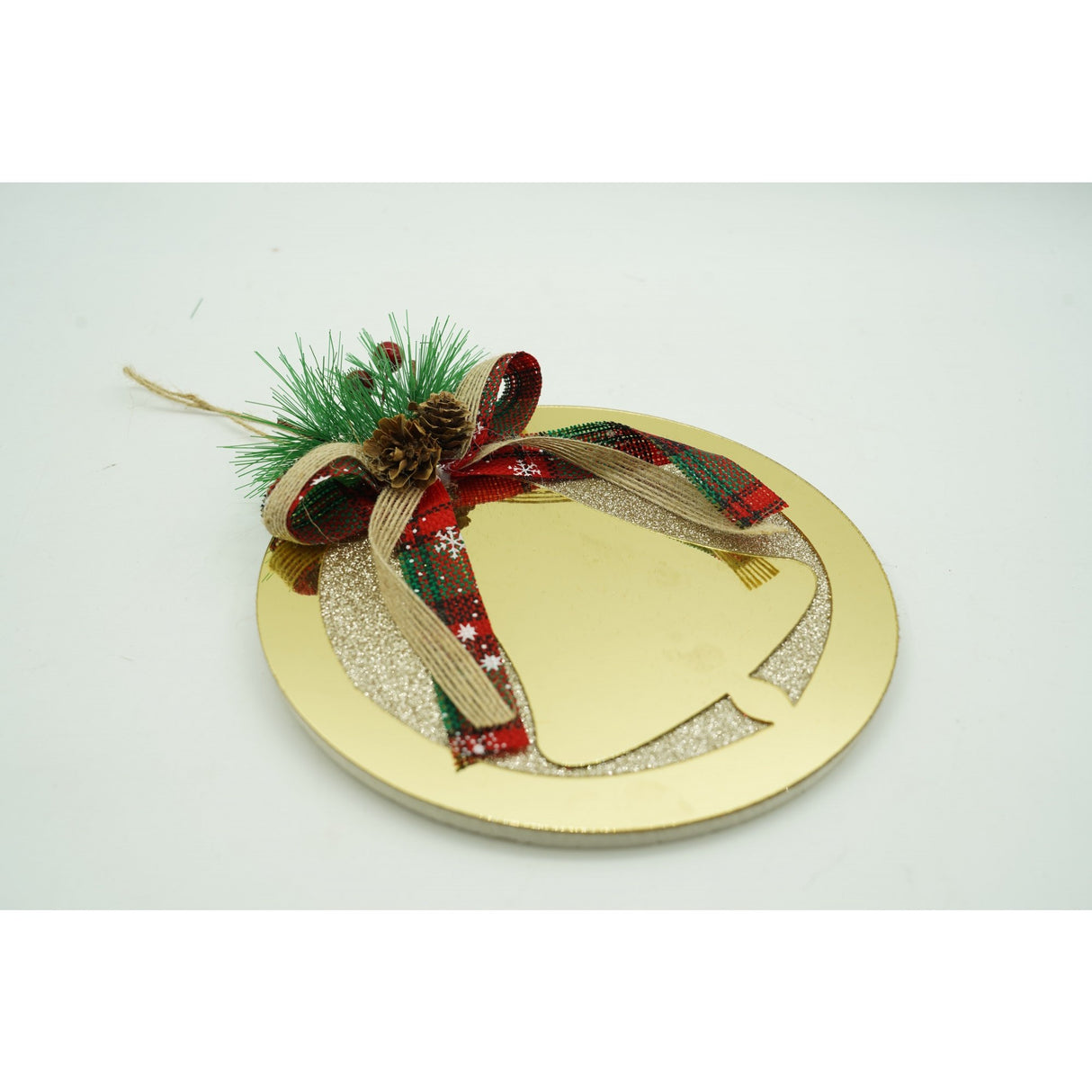 Ornament brad, Vivimall, Clopotel, Auriu, Lucios, 17*17CM, Acril, Interior/ Exterior - vivimall.ro