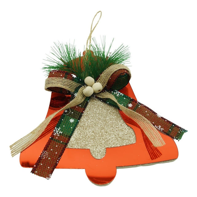 Ornament brad, Vivimall, Clopotel, Rosu, Lucios, 14*16CM, Acril, Interior/ Exterior - vivimall.ro