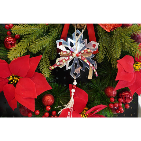 Ornament brad, Flippy, Fulg de nea, Argintiu, Lucios, 14*26CM, Acril, Interior/ Exterior - vivimall.ro