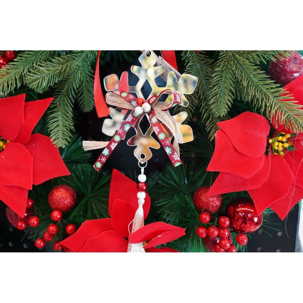 Ornament brad, Flippy, Fulg de nea, Argintiu, Lucios, 14*26CM, Acril, Interior/ Exterior - vivimall.ro