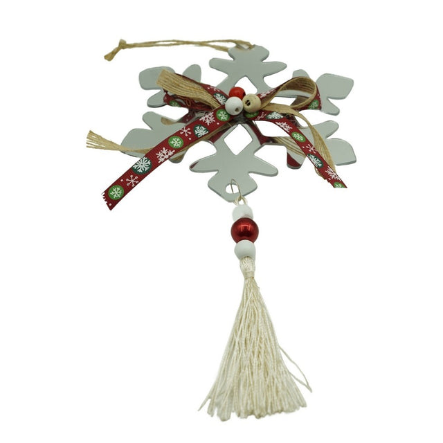 Ornament brad, Flippy, Fulg de nea, Argintiu, Lucios, 14*26CM, Acril, Interior/ Exterior - vivimall.ro