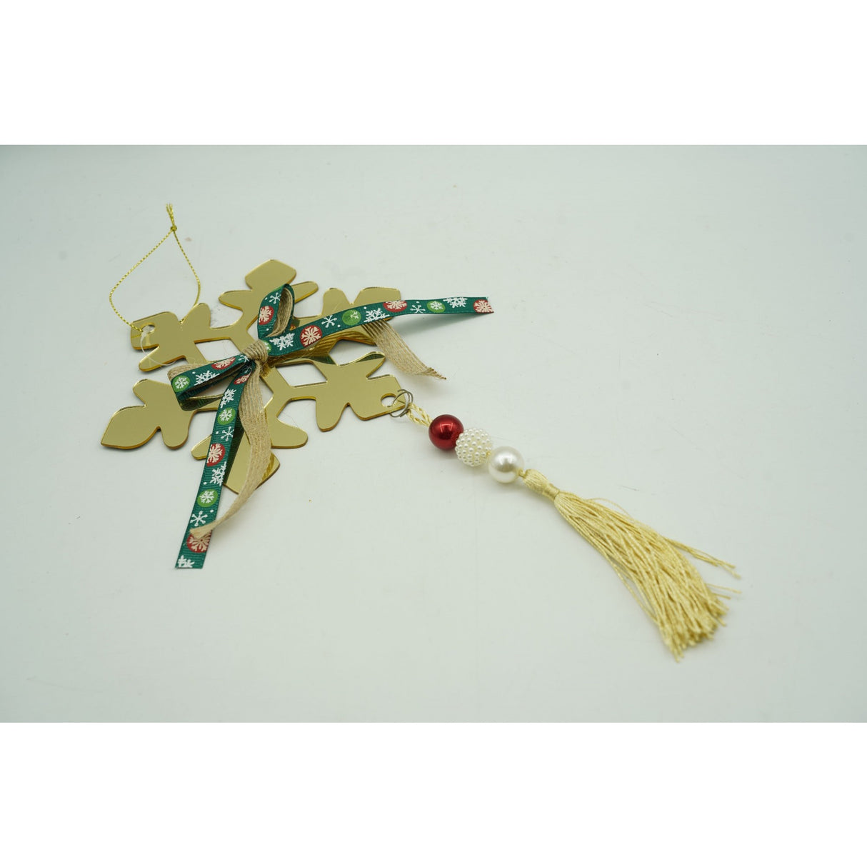 Ornament brad, Vivimall, Fulg de nea, Auriu, Lucios, 15*27CM, Acril, Interior/ Exterior - vivimall.ro