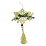 Ornament brad, Vivimall, Fulg de nea, Auriu, Lucios, 16*30CM, Acril, Interior/ Exterior - vivimall.ro