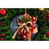 Ornament brad, Vivimall, Fulg de nea, Rosu, Lucios, 15*15CM, Acril, Interior/ Exterior - vivimall.ro