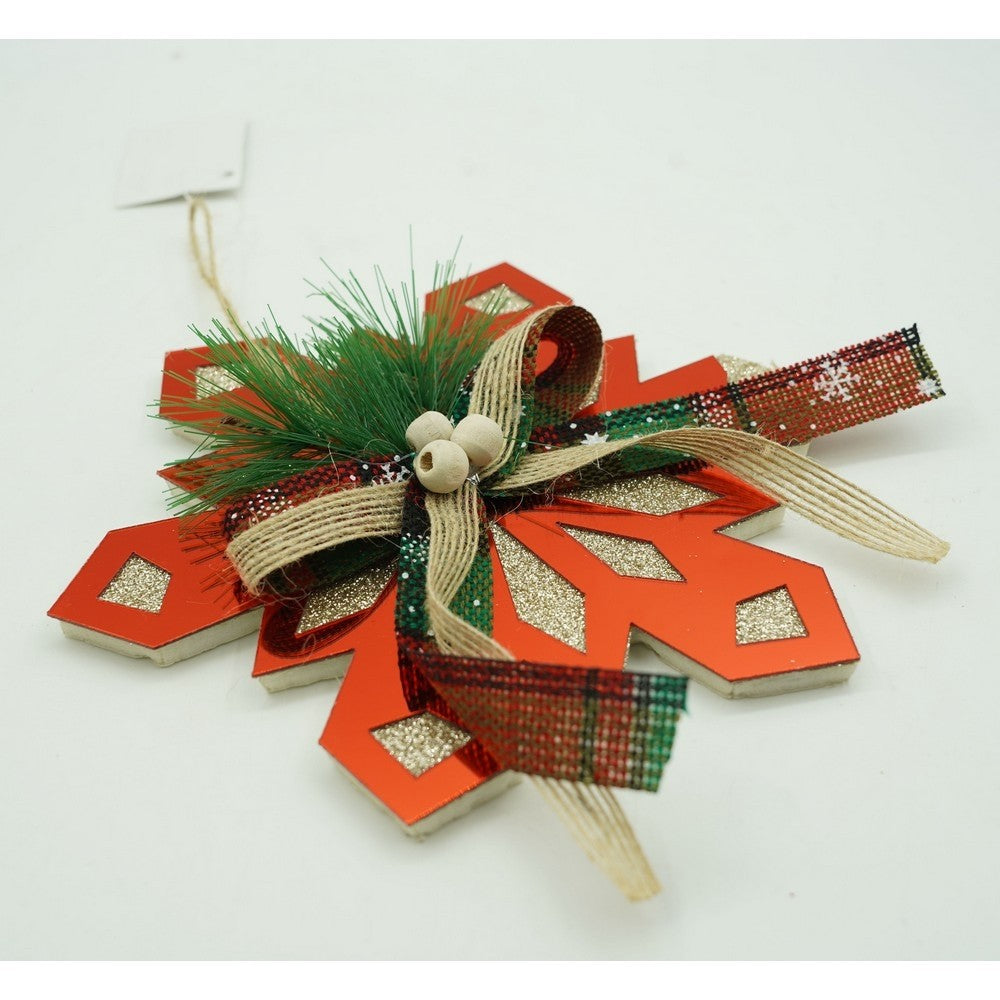 Ornament Brad, Fulg De Nea, Lucios, 15*15Cm, Acril, Interior/ Exterior