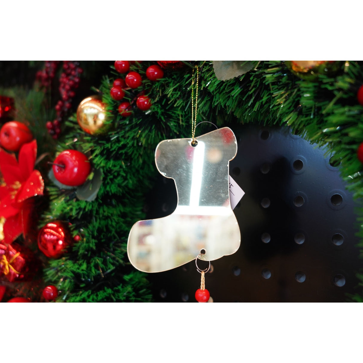 Ornament brad, Vivimall, Gheata, Auriu, Lucios, 10*25CM, Acril, Interior/ Exterior - vivimall.ro