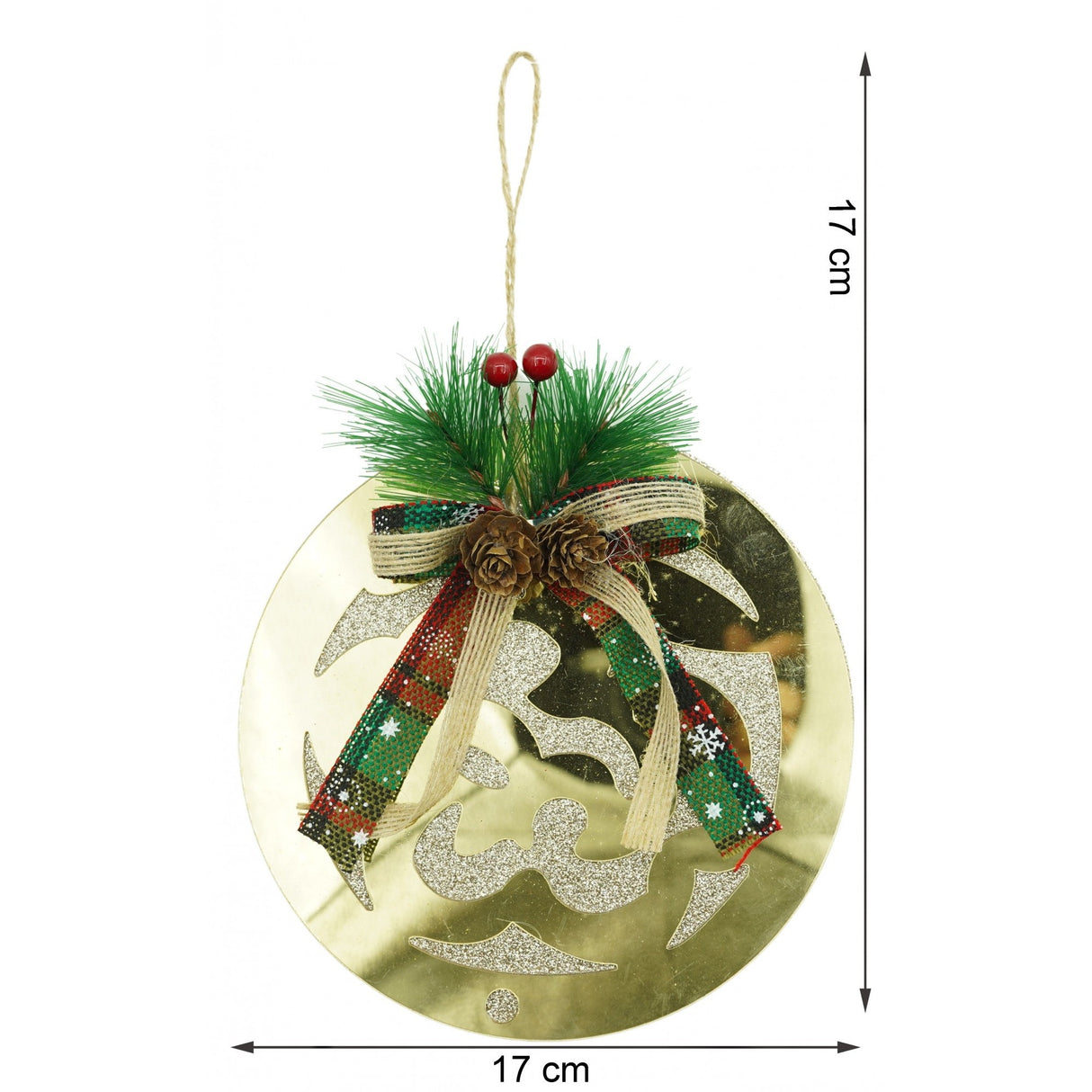 Ornament brad, Vivimall, Glob, Auriu, Lucios, 17*17CM, Acril, Interior/ Exterior - vivimall.ro