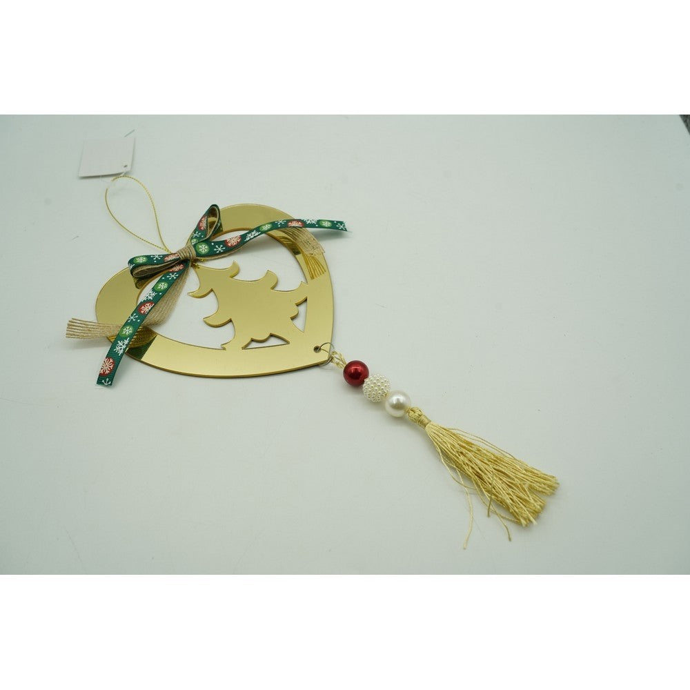 Ornament brad, Flippy, Inima, Auriu, Lucios, 15*26CM, Acril, Interior/ Exterior - vivimall.ro