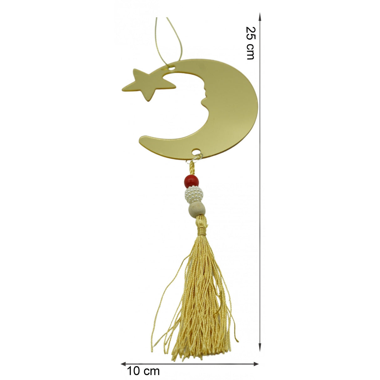 Ornament brad, Flippy, Luna, Auriu, Lucios, 10*25CM, Acril, Interior/ Exterior - vivimall.ro