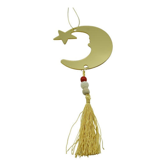 Ornament brad, Vivimall, Luna, Auriu, Lucios, 10*25CM, Acril, Interior/ Exterior - vivimall.ro