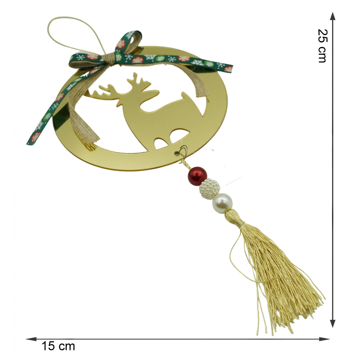 Ornament brad, Vivimall, Ren, Auriu, Lucios, 15*25CM, Acril, Interior/ Exterior - vivimall.ro