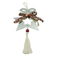 Ornament brad stea argintie lucioasă din acril 14×26 cm, vedere frontală completă