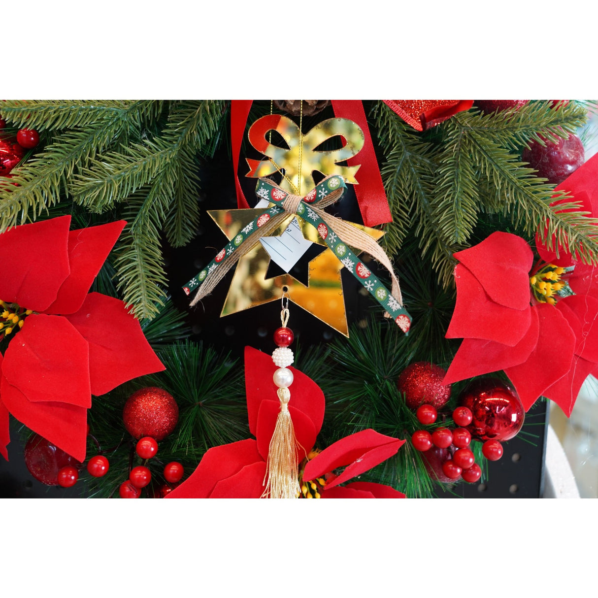 Ornament brad, Vivimall, Stea, Auriu, Lucios, 15*26CM, Acril, Interior/ Exterior - vivimall.ro