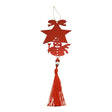 Ornament brad Crăciun roșu lucios în formă de stea și om de zăpadă, acril 10×28 cm, vedere frontală