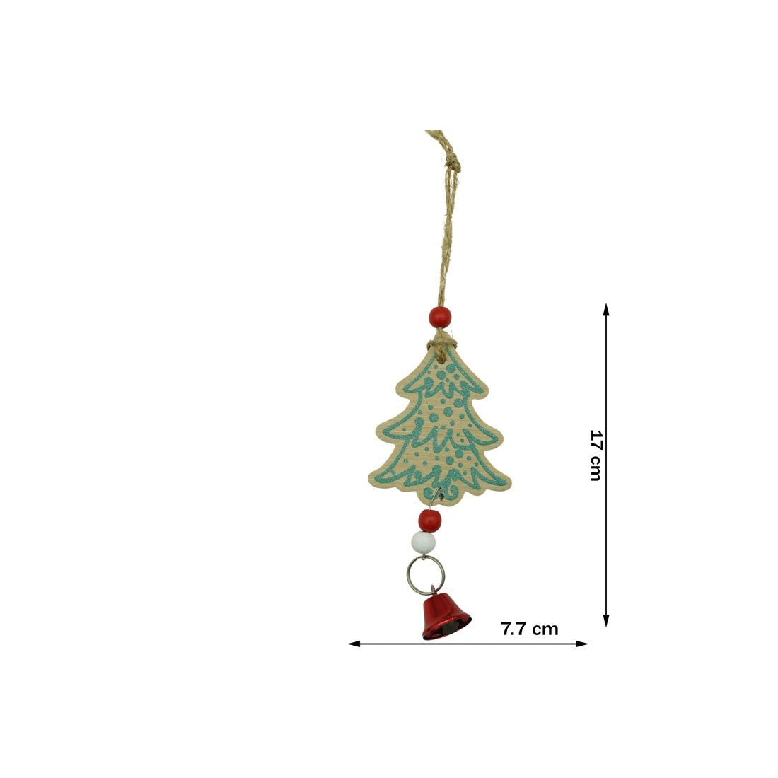 Karácsonyfadísz, fa, 17 cm 