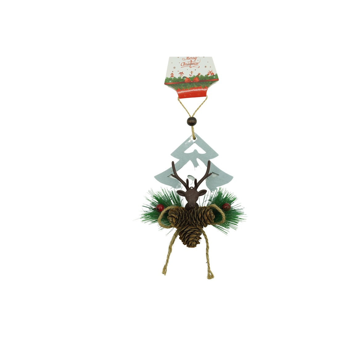 Szarvas Karácsonyfa Dísz, Fa, 18 Cm 
