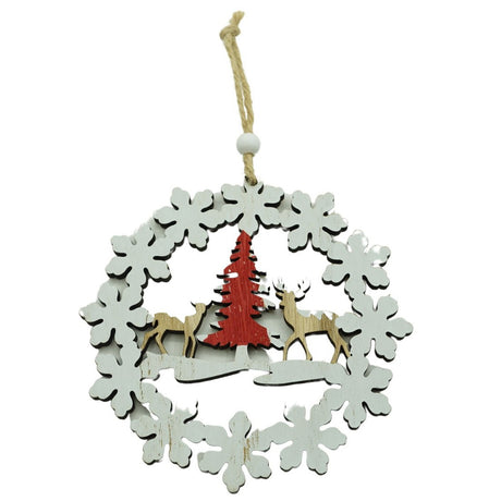 Szarvasfa Dísz Fenyőfával, Fa, 12 Cm 