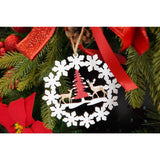 Ornament de brad cerbi cu brad, Vivimall, multicolor, lemn, 12 cm - vivimall.ro