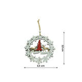 Ornament de brad cerbi cu brad, Vivimall, multicolor, lemn, 12 cm - vivimall.ro