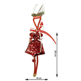 Karácsonyi Dísz Csengő Flitterekkel, Fa, 25 Cm
