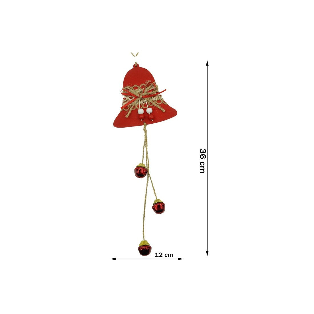 Karácsonyi Dísz Harang, Fa/Textil, 36 Cm 