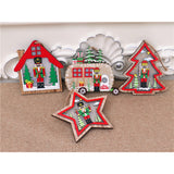 Ornament de Brad, Flippy, cu Lumini LED, din Lemn, Figurina Spargatorul de Nuci, Model Casuta, Multicolor - vivimall.ro