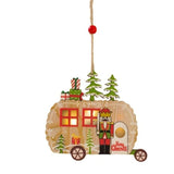 Ornament de Brad, Flippy, cu Lumini LED, din Lemn, Figurina Spargatorul de Nuci, Model Masina, Multicolor - vivimall.ro