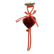 Ornament de brad inima cu paiete, Vivimall, rosu, lemn, 25 cm - vivimall.ro