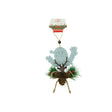 Ornament de brad Mos Craciun cu cerb, Vivimall, multicolor, lemn, 18 cm - vivimall.ro