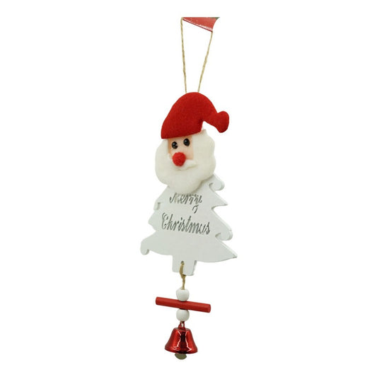 Ornament de brad mos craciun, Vivimall, alb, lemn, 20 cm - vivimall.ro