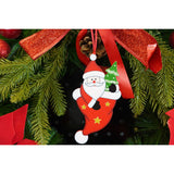 Ornament de brad Mos Craciun in caciula, Vivimall, rosu, lemn, 14 cm - vivimall.ro