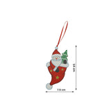 Ornament de brad Mos Craciun in caciula, Vivimall, rosu, lemn, 14 cm - vivimall.ro